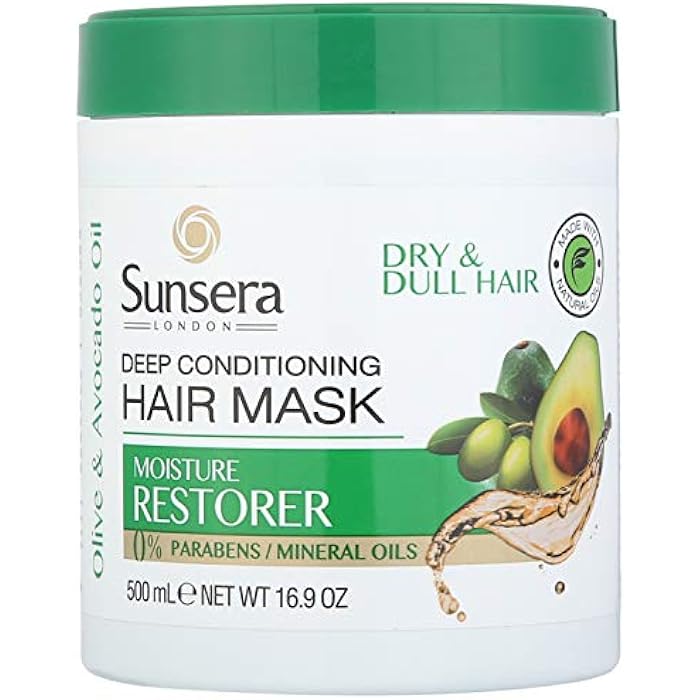 Sunsera Deep Conditioning Hair Mask with Olive and Avocado Oil for Dry and Dull Hair - 500 ml - Image 1